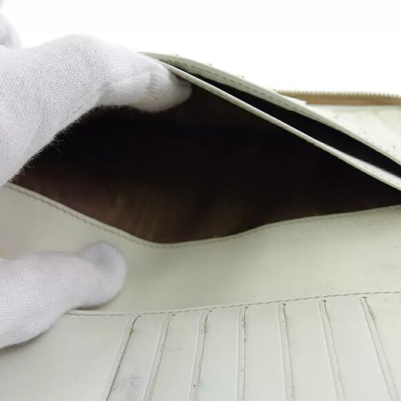 Celine long wallet Macadam Beige White Canvas x Leather Authentic USED - Picture 8 of 10